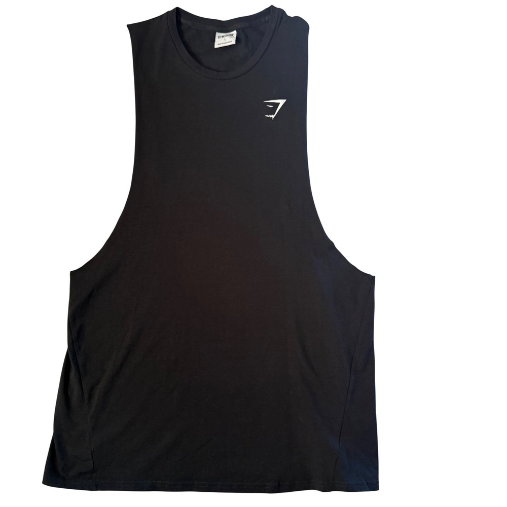 Gymshark Critical Drop Arm Tank Mens Large Black NWOT Muscle Gym